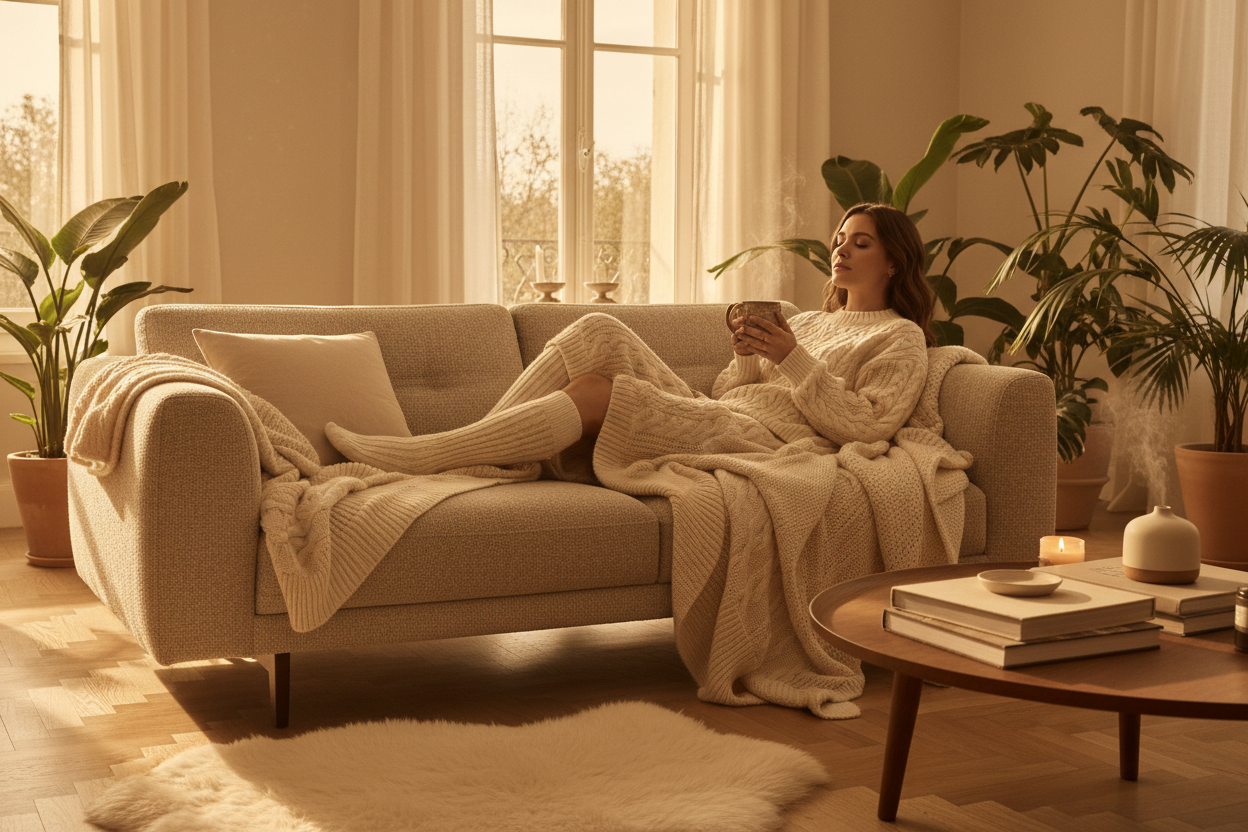 Banner 1 - Woman Relaxing with Tea